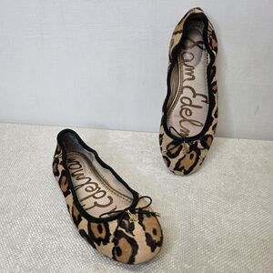 Sam Edelman Felicia Leopard Print Calf Hair Ballet Flats - Size 5.5